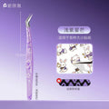 Angled Precision Tweezers - Purple Hearts